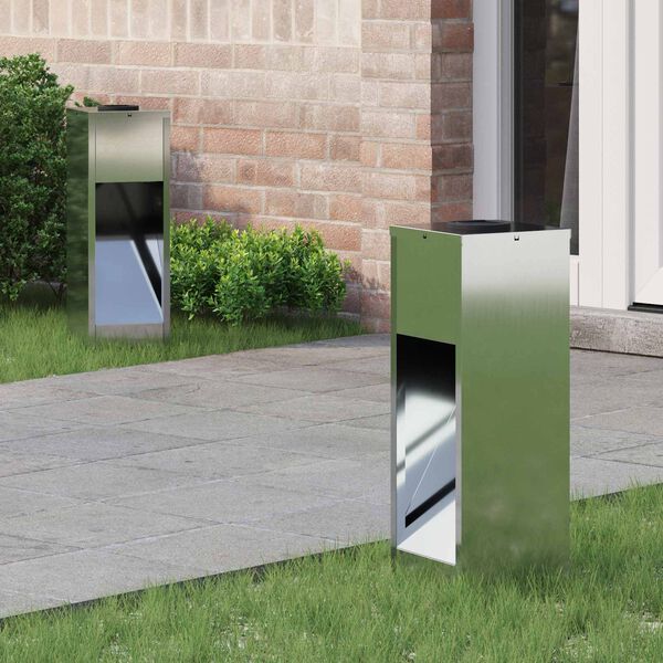 vidaXL Solcell LED-v&auml;gbelysning 2 pcs Silver Galvaniserad