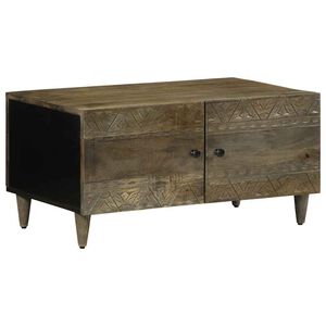 vidaXL Soffbord ljusgr&aring;tt 80x50x40 cm massivt tr&auml; mango