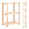 vidaXL F&ouml;rvaringshylla 3 hyllor 5 st 60x38x90 cm massiv furu 150 kg