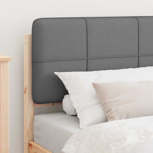 vidaXL S&auml;ngram med Kl&auml;dd Huvudgavel Ljusgr&aring; 100 x 200 cm Massiv furu