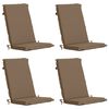 vidaXL Dyna till stol med h&ouml;g rygg GEMERT 4 st 100% Polyester Taupe