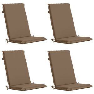 vidaXL Dyna till stol med h&ouml;g rygg GEMERT 4 st 100% Polyester Taupe