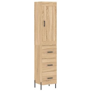 vidaXL H&ouml;gsk&aring;p sonoma-ek34,5x34x180 cm konstruerat tr&auml;