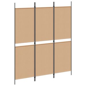 vidaXL 3-panelers rumsavdelare Beige 150 x 180 cm Tyg