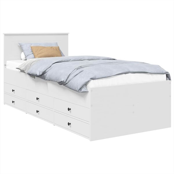 vidaXL S&auml;ngsoffa med l&aring;da Vit och svart 90 x 200 cm Konstruerat tr&auml;