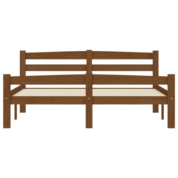 vidaXL S&auml;ngram utan madrass honungsbrun massiv furu 140x200 cm