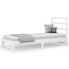 vidaXL Utdragbar dagb&auml;dd vit 2x(90x200) cm massiv furu