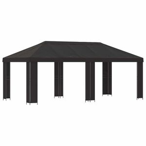 vidaXL Tr&auml;dg&aring;rdsgazebo 6 x 3 m Antracit Polyester och St&aring;l 190 gsm