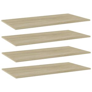 vidaXL Hyllplan 4 st sonoma-ek 80x20x1,5 cm konstruerat tr&auml;