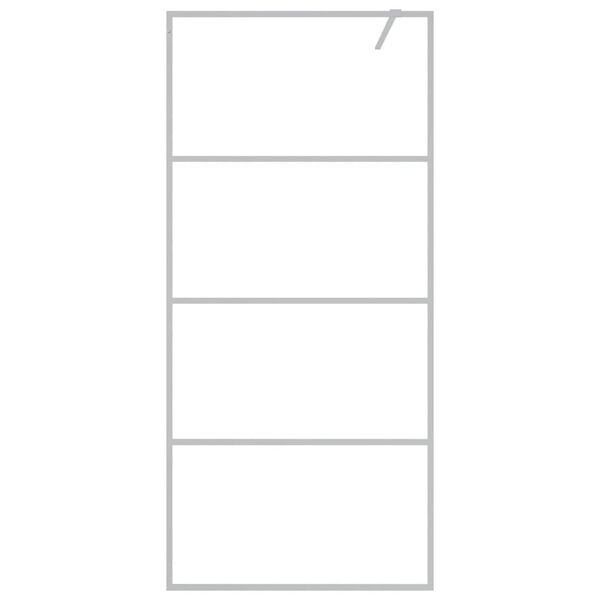vidaXL Duschv&auml;gg silver 90x195 cm klart ESG-glas