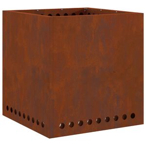 vidaXL R&ouml;kl&ouml;s eldkopp Rostig 48 x 48 x 50 cm V&auml;derbest&auml;ndig st&aring;l