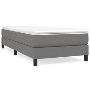 vidaXL Boxspring-s&auml;ngram m&ouml;rkgr&aring; 80x200 cm tyg