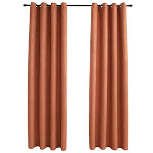 vidaXL M&ouml;rkl&auml;ggningsgardiner med metallringar 2 st rost 140x175 cm