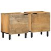 vidaXL S&auml;ngbord 2 st brun 40x33x46 cm mango i massivt tr&auml;