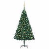 vidaXL Belyst plastgran med kulor gr&ouml;n 150 cm PVC
