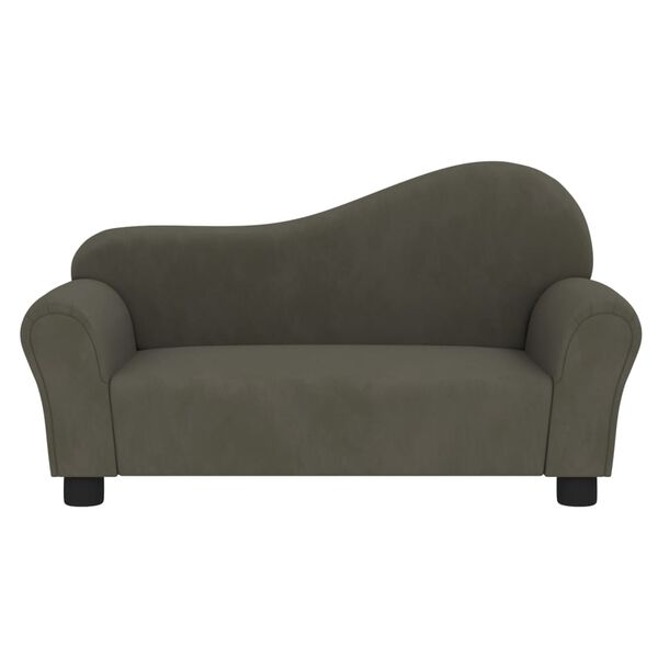 vidaXL Barnsoffa m&ouml;rkgr&aring; sammet