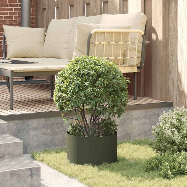 vidaXL Trädgårdsplanterare Olivgrön 30 x 30 x 20 cm Kallvalsat stål