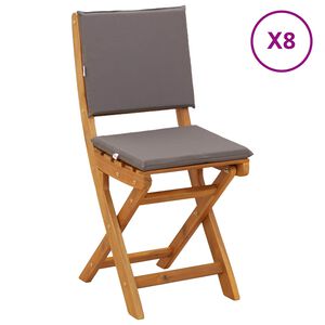 vidaXL Utem&ouml;bler Bistro Stolar 8 st M&ouml;rkgr&aring; Massivt Akaciatr&auml;
