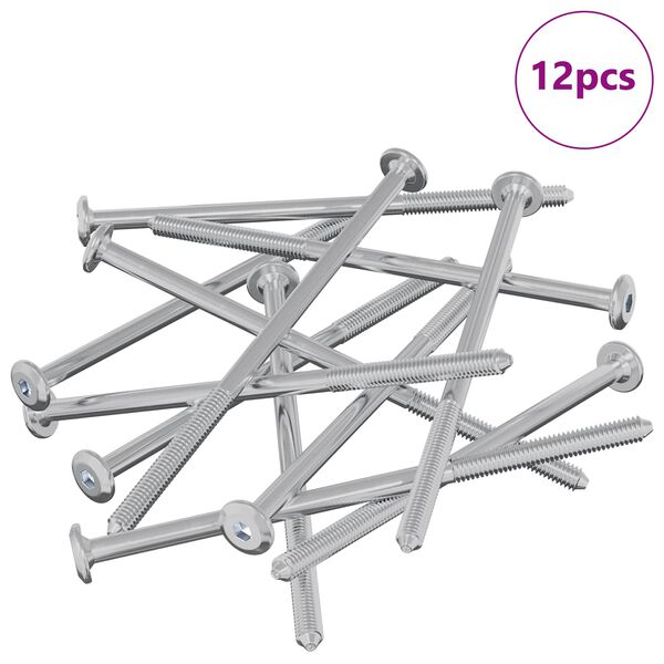 vidaXL M&ouml;belskruvar 12 pcs Silver M6 x 120 mm St&aring;l