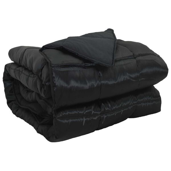 vidaXL Full &Aring;rs-Duvet Svart 220 x 260 cm Satin och Mikrofiber