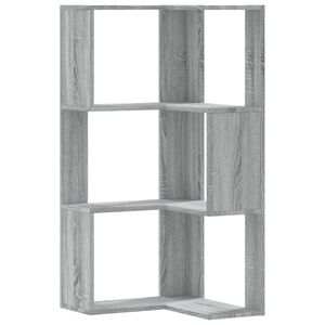 vidaXL Bokhylla h&ouml;rn 3 hyllplan gr&aring; sonoma 50x50x102cm konstruerat tr&auml;