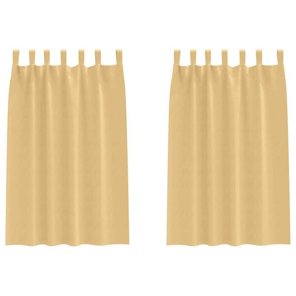 vidaXL M&ouml;rkl&auml;ggningsgardiner med Ringar 2 pcs Beige 175 x 140 cm