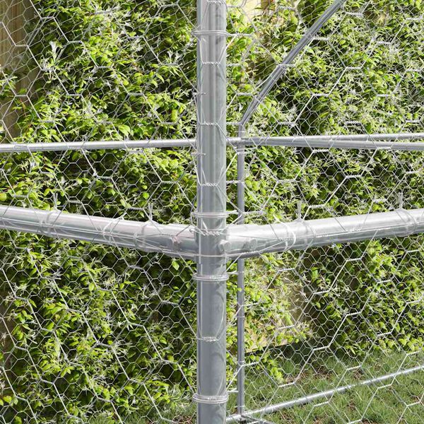 vidaXL Hundbur med lagring 3 pcs Silver 6 x 2 x 2 m Galvaniserat st&aring;l