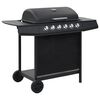 vidaXL Gasolgrill med 6 grillzoner st&aring;l svart