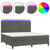vidaXL Rams&auml;ng med madrass & LED m&ouml;rkgr&aring; 200x200 cm sammet