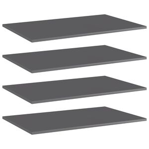 vidaXL Hyllplan 4 st gr&aring; h&ouml;gglans 80x50x1,5 cm konstruerat tr&auml;