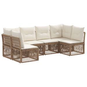 vidaXL Tr&auml;dg&aring;rdsoffset 6 pcs Beige konstrotting