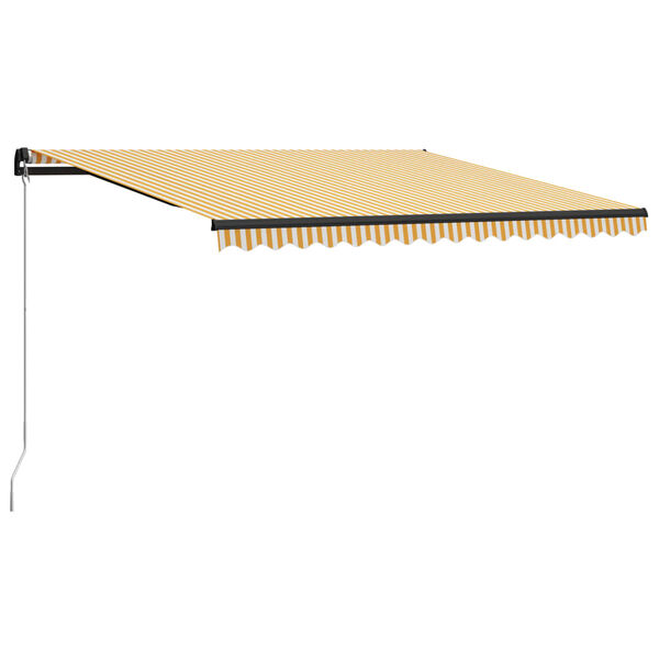 vidaXL Markis manuellt inf&auml;llbar med LED 400x300 cm gul och vit