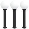 vidaXL Pollare 3 st 80 cm svart IP44