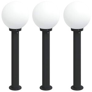 vidaXL Pollare 3 st 80 cm svart IP44