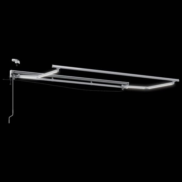 vidaXL Elmarkisram med LED-lampor Vit 3 x 2 m Aluminium