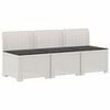 vidaXL 3-sits tr&auml;dg&aring;rdsoffa med kuddar Rattan-look 3-sits PP Vit
