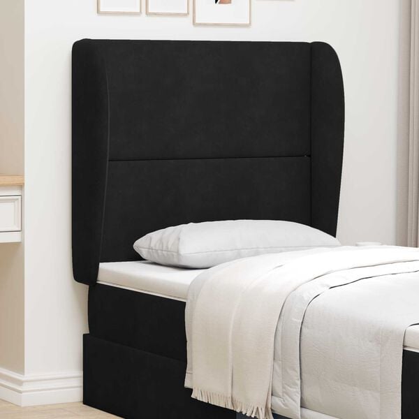 vidaXL S&auml;nggavel &Ouml;ra Svart 80 x 23 x 6 cm Sammet