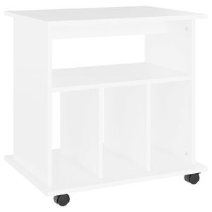 vidaXL Sk&aring;p med hjul vit 60x45x60 cm konstruerat tr&auml;