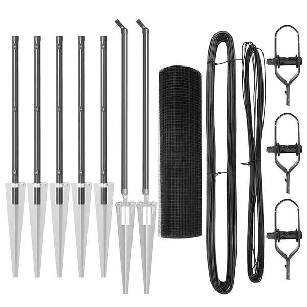 vidaXL St&auml;ngselstolpe Gr&aring; 10 x 0,5 m (19 x 19 mm n&auml;t) St&aring;l