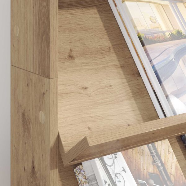 vidaXL Tidningshylla Artisan Ek 70 x 41 x 126 cm Konstruerat tr&auml;