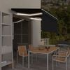 vidaXL Manuell inf&auml;llbar markis med rullgardin&LED 3,5x2,5m antracit