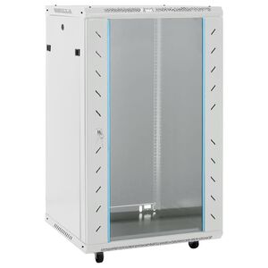 vidaXL 18U N&auml;tverkssk&aring;p med sv&auml;nghjul 19" IP20 60x60x100 cm