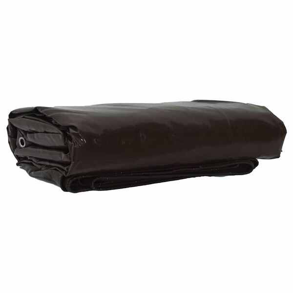 vidaXL Presenning 650g / m&sup2; Brun 5 x 8 m Canvas med PVC-bel&auml;ggning