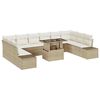 vidaXL Tr&auml;dg&aring;rdsoffset med lagring 11 pcs Beige Poly rattan