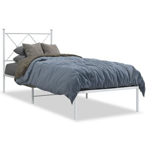 vidaXL S&auml;ngram utan madrass med huvudgavel metall vit 75x190 cm