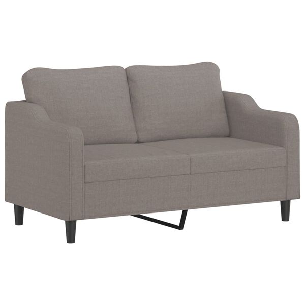 vidaXL 2-sits soffa med prydnadskuddar taupe 140 cm tyg