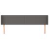 vidaXL Sänggavel med kanter grå 183x16x78/88 cm konstläder