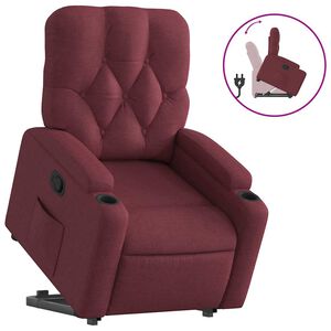 vidaXL Reclinerf&aring;t&ouml;lj med uppresningshj&auml;lp vinr&ouml;d tyg