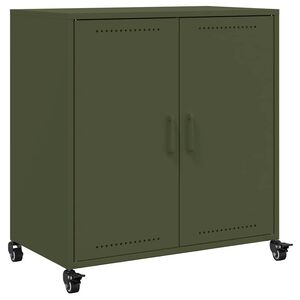 vidaXL Sk&auml;nk olivgr&ouml;n 68x39x72 cm st&aring;l