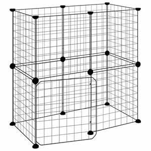 vidaXL Husdjursbur svart 12 paneler 70x35x70 cm st&aring;l